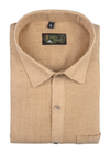Linen Jute Dark Chikoo Foam Colour Shirt For Men