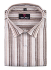 Linen Cream with Light Brown Colour Lining Big Patta Shirt for Men