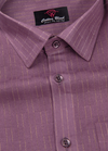 Linen Jute Wine Colour with Golden Line Shirt for Men