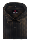Linen Jute Full Black Colour with Golden Line Shirt for Men