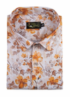 Linen Rusiyano Digital Printed Cream With Orange Gold Colour Men’s Shirt