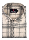 Linen Digital Printed Cream Shirt with Grey Print for Men