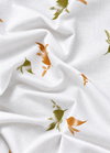 Turkey Linen White Shirt with Gold Mehndi Botanical Print for Men