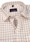 Linen White with Foam Colour Big Checks Shirt for Men