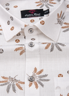 Turkey Linen White Shirt with Grey maroon flower Print for Men