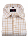 Linen White with Foam Colour Big Checks Shirt for Men