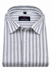 Linen White with Grey Colour Stripes Shirt for Men
