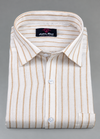 Linen White with Foam Colour Big Stripes Shirt for Men