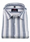 Linen White with Grey Big Patta New Lining Shirt for Men