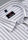 Linen White with Grey Colour Stripes Shirt for Men