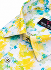 Linen Digital Multicolour Print Yellow with Rama Colour Men's Shirt