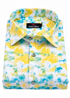 Linen Digital Multicolour Print Yellow with Rama Colour Men's Shirt