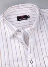 Linen White with Light Brown Colour Small Patta for Men's Shirt