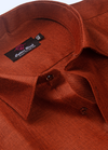 Pure linenMaroon cherry Colour Men's Shirts