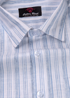 Linen White with Blue New Lining Patta Shirt for Men