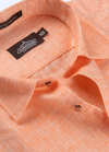 Pure Linen Cotton Khadi Shed Orenge Colour Shirt