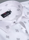 Linen cotton. White with Grey Colour Abrolic Print Mens Shirt