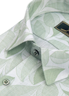 Linen Digital lofstic Print White with Pista Color Men’s Shirt