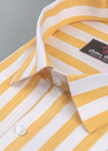 Linen White with Yellow Colour Big Patta for Mens Shirt