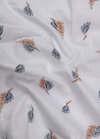 Turkey Linen White Shirt with Blue & Gold Print for Men