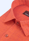 Linen Cotton. Dark Orange Wine Touch Colour For Men's Shirts