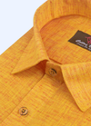 Linen Cotton Gold Orange Colour For Men's Shirts