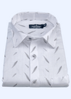 Linen Cotton Turkey Print White With Grey Shirts
