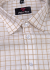 Linen White with Foam Colour Big Checks Shirt for Men