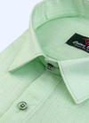 100% Cotton Matty Cloth Pista Colour Men's Shirts