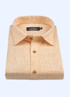 Pure Linen Light Orange Colour Mens Shirt