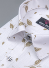 Linencotton.White with Mehndi flower Print xx2 Mens Shirt