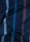Linen Digital Printed Navy Blue Shirt with Blue and Maroon Stripes for Men