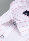 Linen White with Pink Colour Small Patta for Mens Shirt