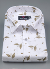 Linencotton.White with Mehndi flower Print xx2 Mens Shirt