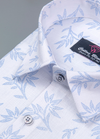 Linencotton. White with Light Blue Ice Print Mens Shirt