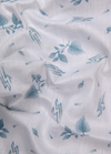 Turkey Linen White Shirt with Sky Blue Floral Print for Men