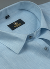 Layocell Linen Small Lining Ice Blue Colour Men’s Shirt