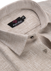 Pure Linen Light Mustard Colour Mens Shirts