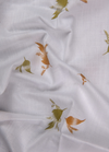 Turkey Linen White Shirt with Gold Mehndi Botanical Print for Men