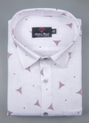 Linen cotton. White with Pink Colour Zacks Print Mens Shirt