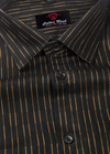 Linen Jute Full Black Colour with Golden Line Shirt for Men