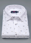 Linen cotton. Print Mehndi Blue Leaf Print Mens Shirt