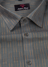 Linen Jute Grey Colour with Golden Line Shirt for Men