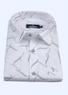 Linen Cotton Turkey Print White With Grey Messy Print Shirts