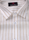 Linen White with Foam Colour Big Stripes Shirt for Men