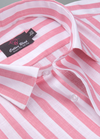 Linen White with Pink Colour Big Patta for Mens Shirt
