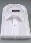 Pure White Clovis Cotton Laining Shirts For Men's