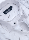 Linen Cotton Turkey Print White With Grey Shirts