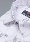 Linen cotton Print White with Grey Colour Flower Print Mens Shirt