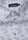 Turkey Linen White Shirt with Blue Floral Print for Men